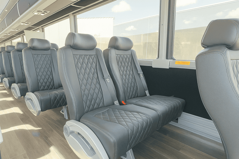 interior of Charter Bus Rental Tyler charter bus